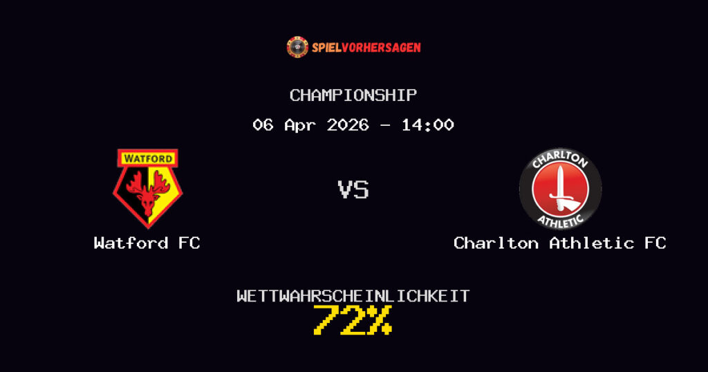 Watford FC vs Charlton Athletic FC Spielvorhersage - Championship - Wett-Tipps