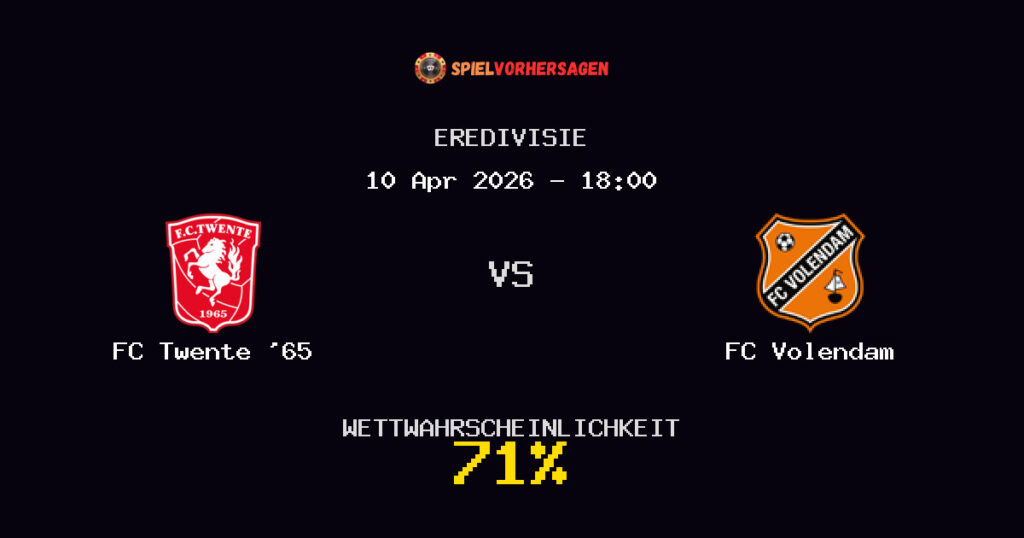 FC Twente '65 vs FC Volendam Spielvorhersage - Eredivisie - Wett-Tipps