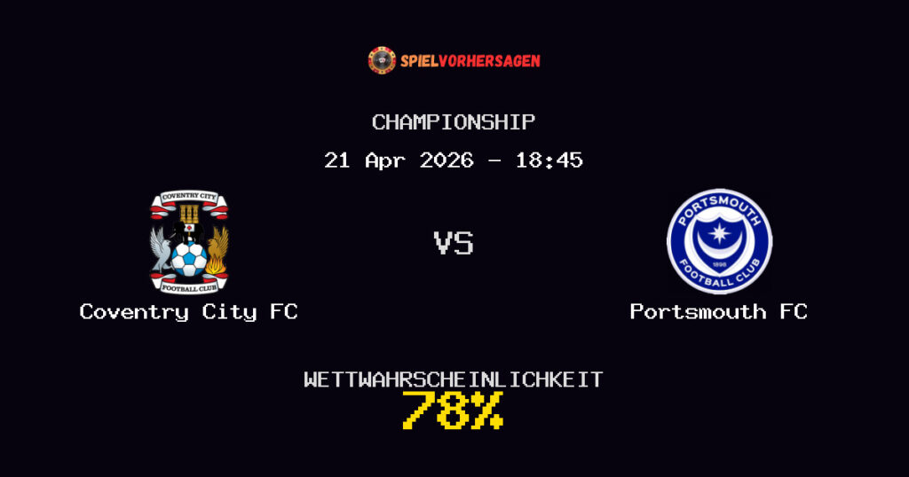 Coventry City FC vs Portsmouth FC Spielvorhersage - Championship - Wett-Tipps
