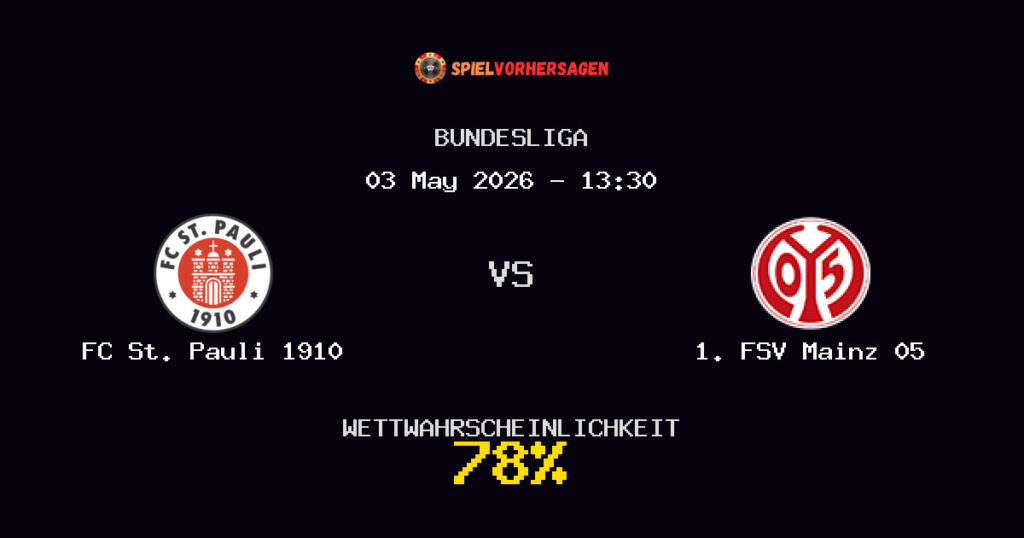 FC St. Pauli 1910 vs 1. FSV Mainz 05 Spielvorhersage - Bundesliga - Wett-Tipps