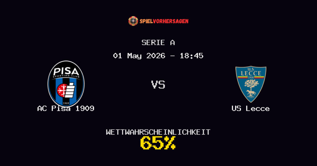 AC Pisa 1909 vs US Lecce Spielvorhersage - Serie A - Wett-Tipps