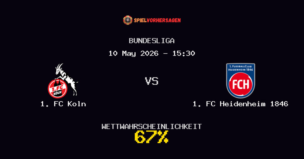 1. FC Koln vs 1. FC Heidenheim 1846 Spielvorhersage - Bundesliga - Wett-Tipps