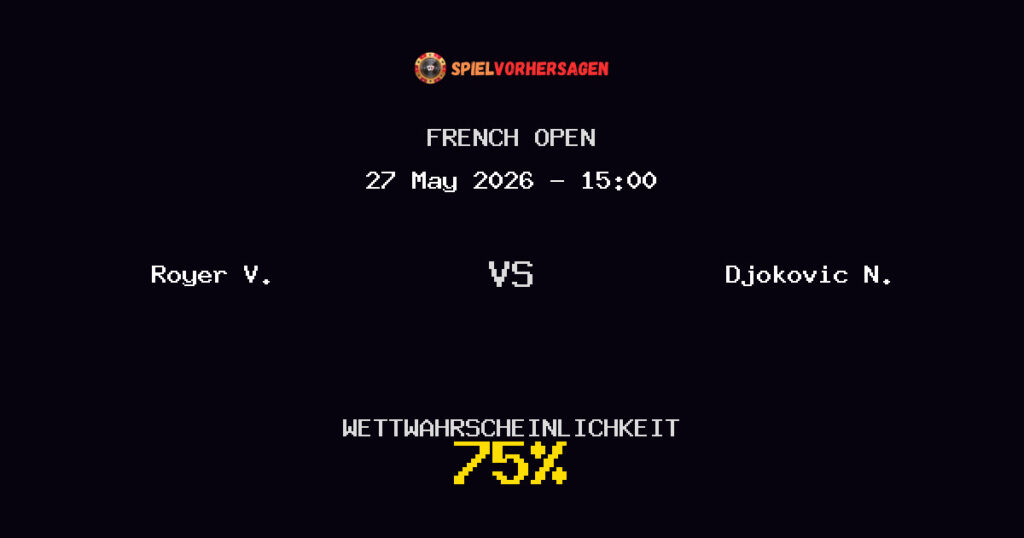 Royer V. vs Djokovic N. Spielvorhersage - French Open - Wett-Tipps