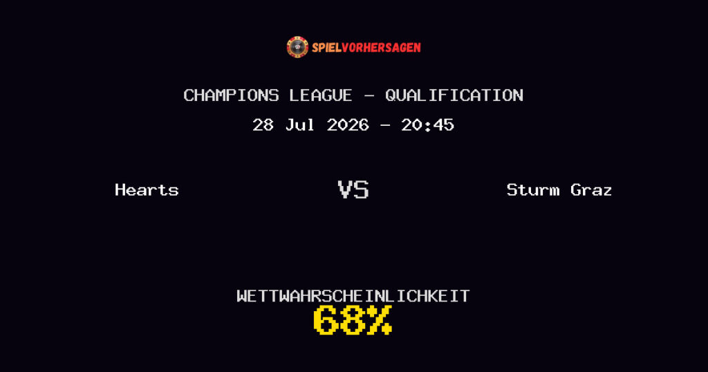 Hearts vs Sturm Graz Spielvorhersage - Champions League - Qualification - Wett-Tipps