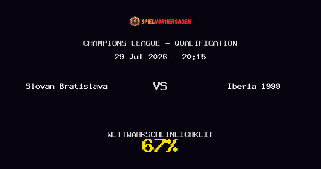 Slovan Bratislava vs Iberia 1999 Spielvorhersage - Champions League - Qualification - Wett-Tipps