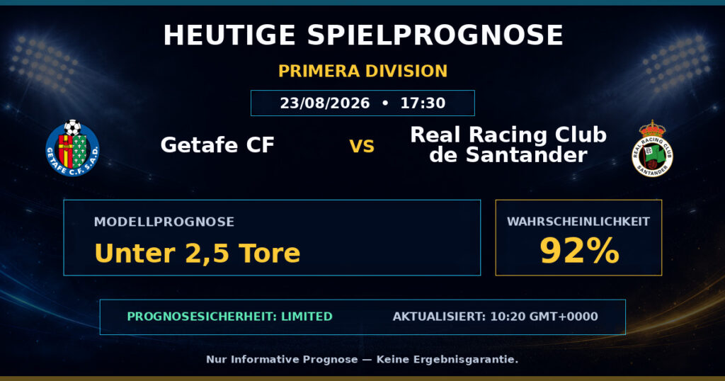Getafe CF vs Real Racing Club de Santander match prediction - Primera Division