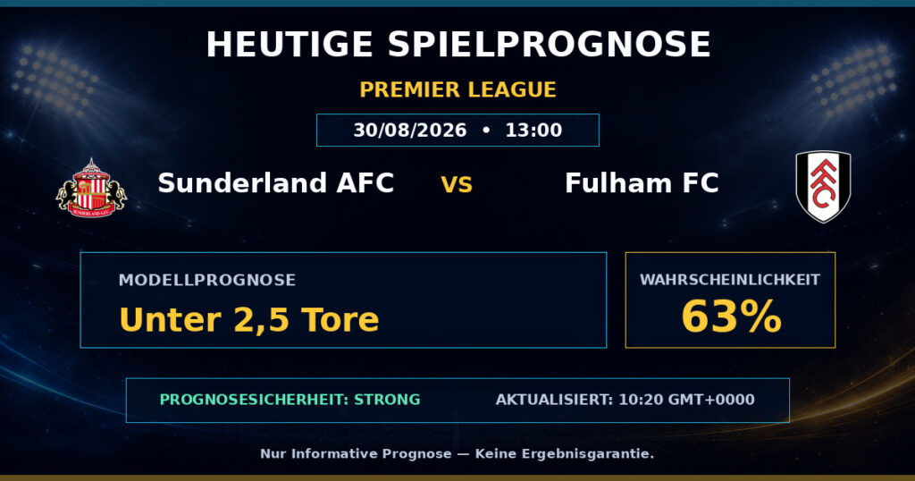 Sunderland AFC vs Fulham FC match prediction - Premier League