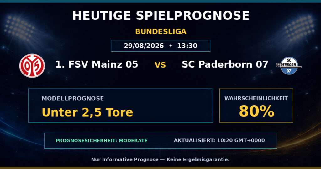 1. FSV Mainz 05 vs SC Paderborn 07 match prediction - Bundesliga