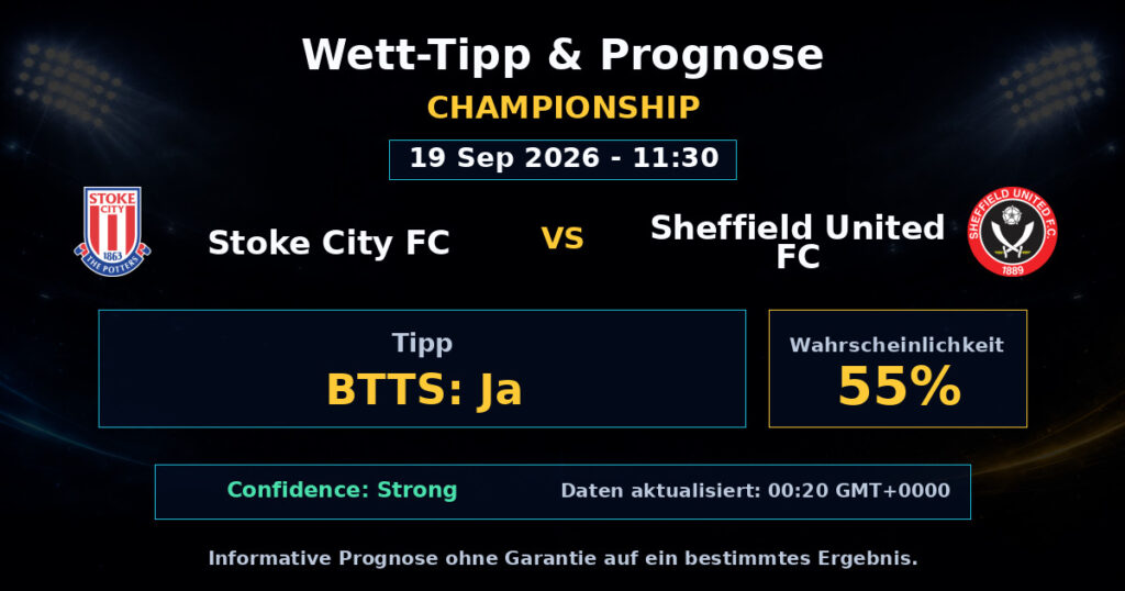 Stoke City FC vs Sheffield United FC Match Prediction - Championship - Betting Analysis