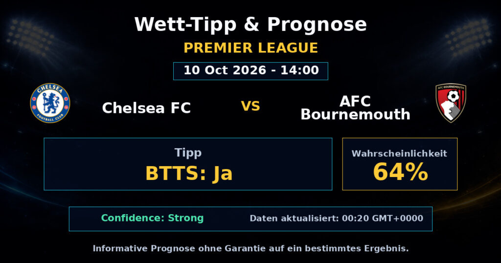 Chelsea FC vs AFC Bournemouth Spielprognose – Premier League – Wettanalyse