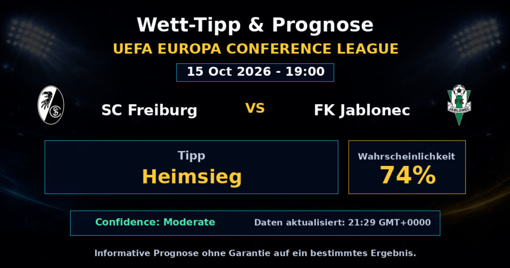 SC Freiburg vs FK Jablonec Spielprognose – UEFA Europa Conference League – Wettanalyse