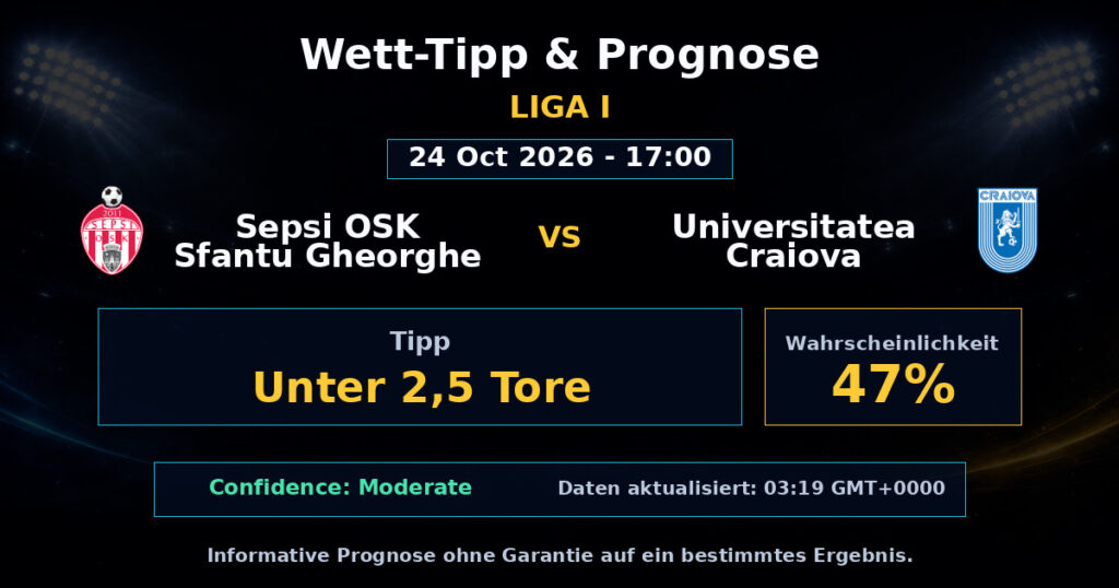 Sepsi OSK Sfantu Gheorghe vs Universitatea Craiova Spielprognose – Liga I – Wettanalyse